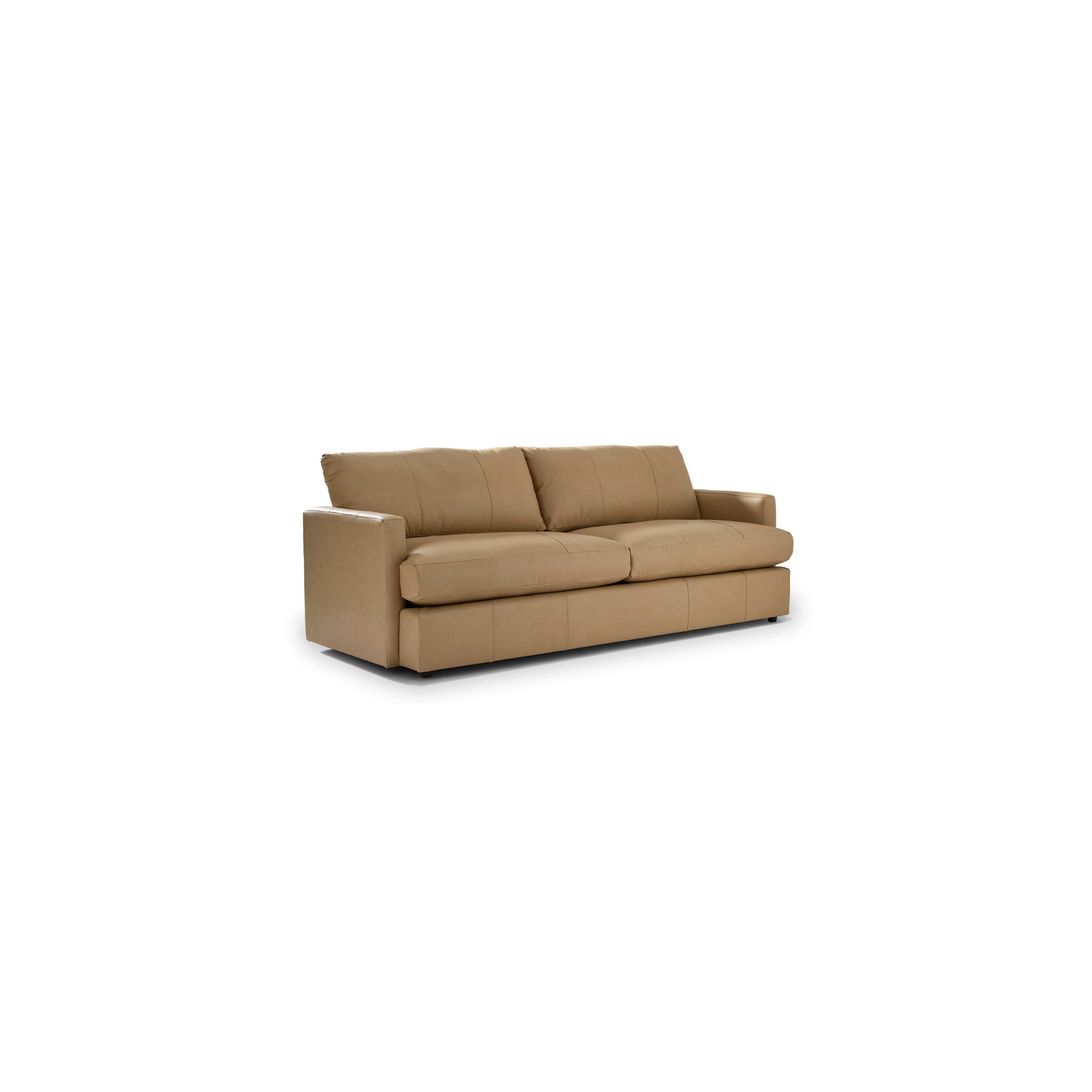 Fletcher 93" Genuine Leather Recessed Arm Sofa, Chocolate Genuine Leather