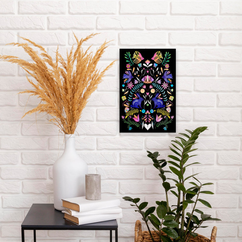 Art mural coloré et abstrait contemporain, H 18 po x l 12 po