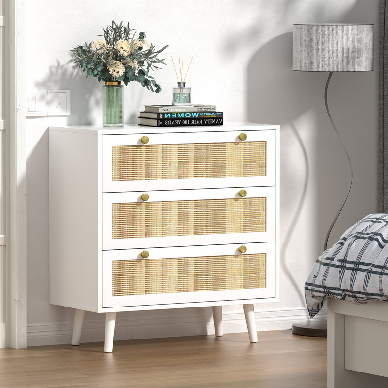 Commode 3 tiroirs Claymore, Blanc