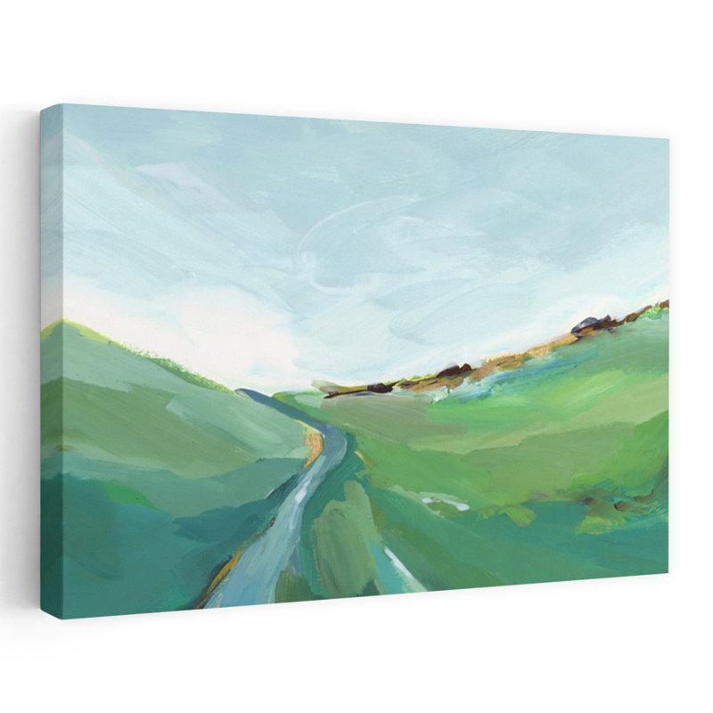 Emerald Hills, paysage, nature abstraite, painterly Hill, art contemporain, H 24 po x l 16 po