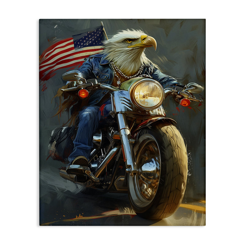 Art mural sur toile Patriotic Eagle par Ray Heere, H 20 po x l 16 po
