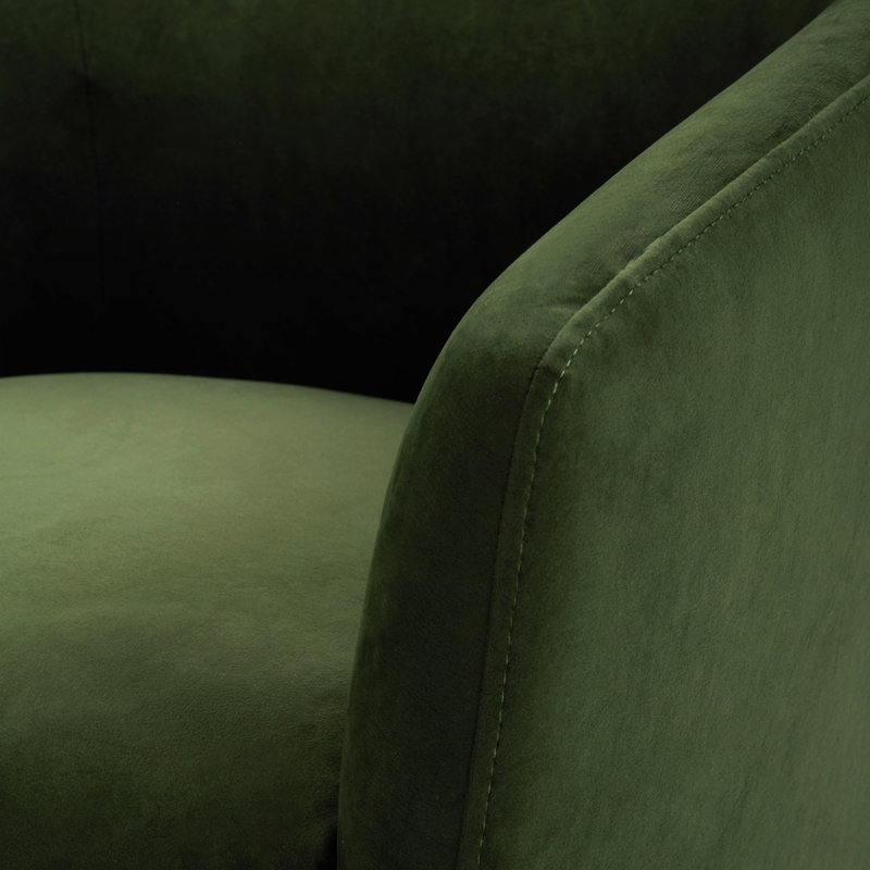 Fauteuil demi-tonneau pivotant en velours Elexi, Vert