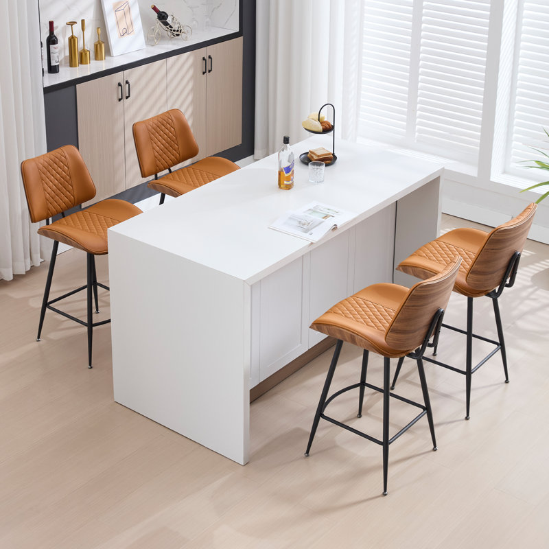 Faux Leather Counter Stools, brown