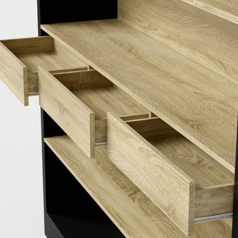 78.7'' Tall Bookcase With 6 Tiers & 3 Drawers