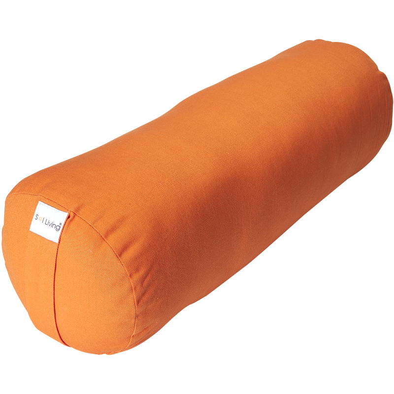 Orange Cotton Cylindrical Yoga Bolster Pillow for Kids