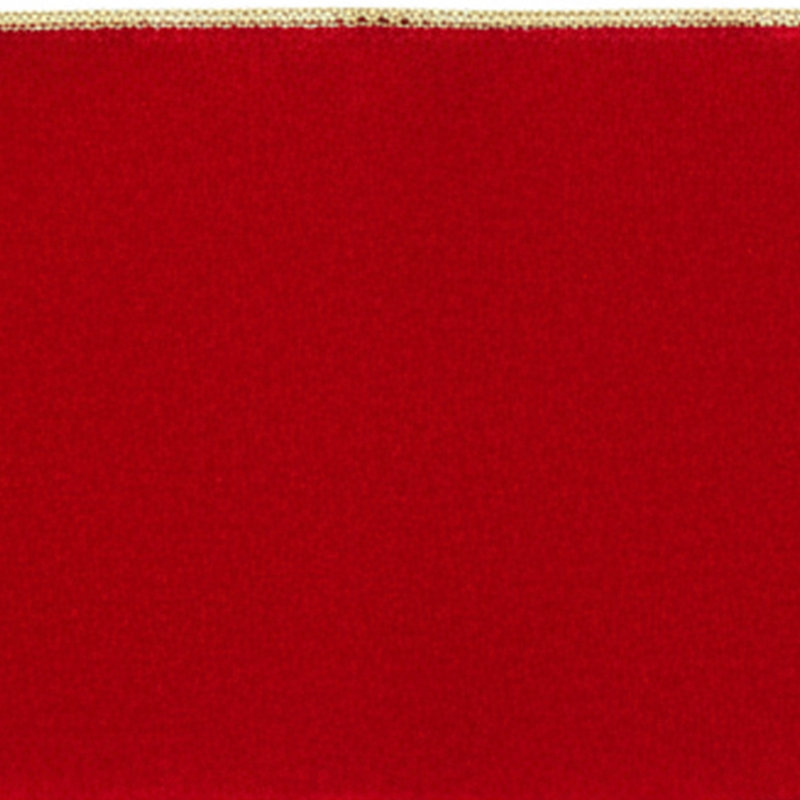 Velours 10 verges Vickerman avec bordure et envers dorés., Rouge, H 0,2 po x l 360 po x P 4 po