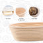 1 pièce Bol de préparation de paniers ovales à levure de pain, panier en rotin fait à la main avec doublure, convient à la trousse de cuisson au levain Home Artisan-1571794278