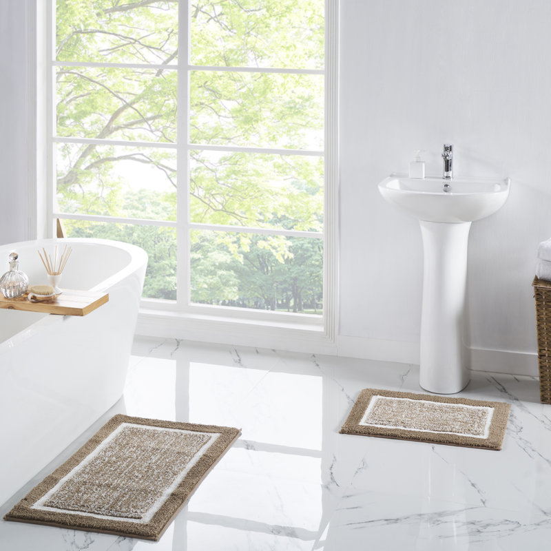Eunita Non-Slip Bath Rug, Brown