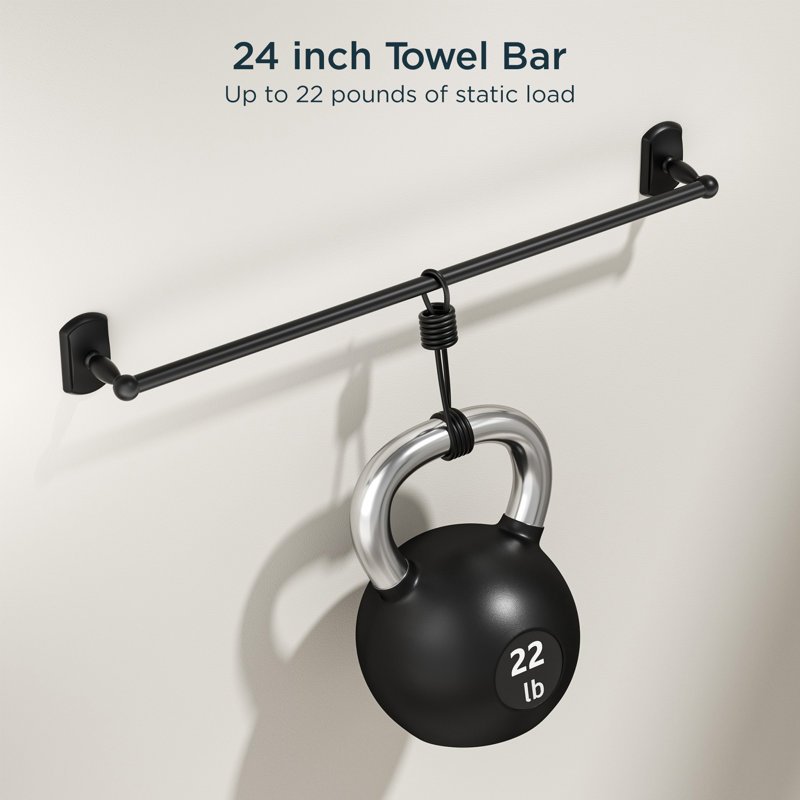 3 - Piece Bathroom Hardware Set, Black