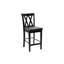 Salle à manger avec table en bois noir, 4 chaises et une tablette
