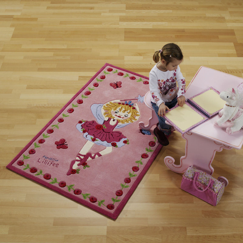 Princess Lillifee Tufted Pink Rug, Rectangle 110 x 170cm
