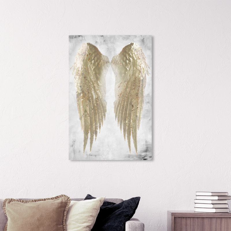 Victorino " Wings Of Angel Gold ", 36" H x 24" W, Wrapped Canvas, No Frame