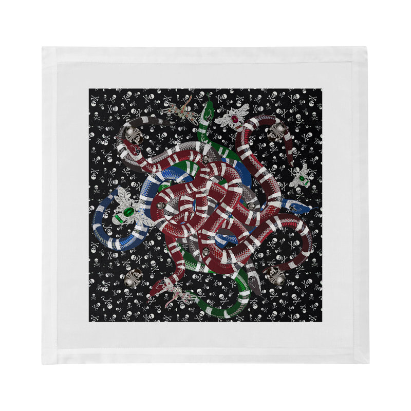 Ouroboros Skulls Cotton Sateen Dinner Napkins