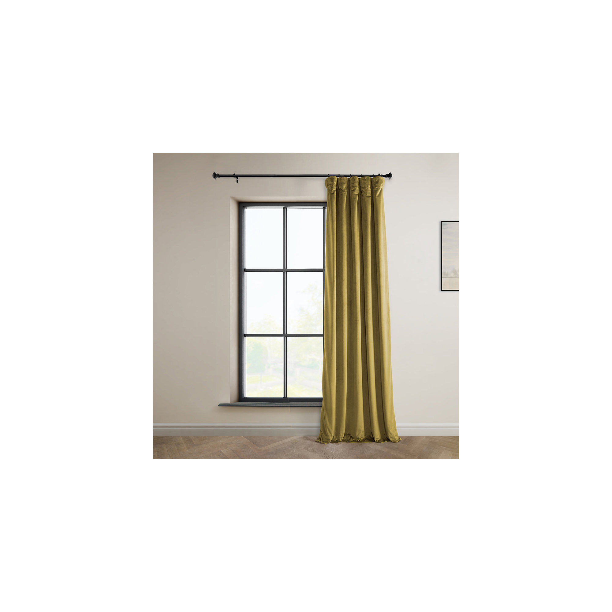 Matra Plush Velvet Curtains for Bedroom - Room Darkening Curtains for Living Room Window Single Panel, 50" W x 96" L