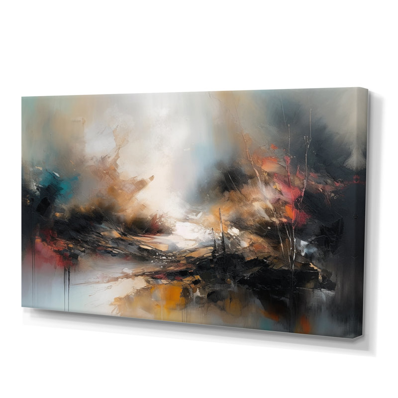«Brown Abstracted Nature II», art abstrait sur toile, Toile tendue, H 12 po x l 20 po x P 1 po
