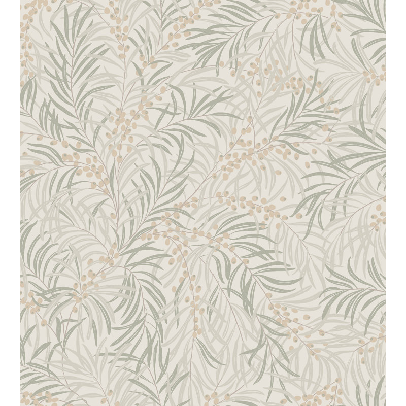 Villa Dalarö II Floral Wallpaper Roll, Sandstone