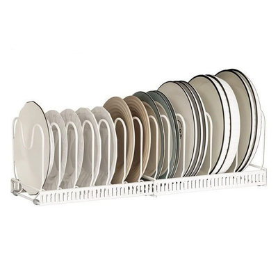 Expandable Pan and Pot Lid Organizer Rack, Plate Dish organizer Drying Rack for Cabinet, Kitchen