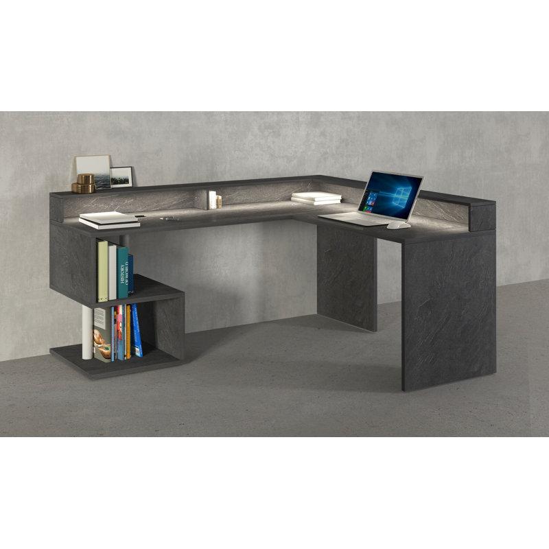 Nang L-Shaped Computer Desk, Grey
