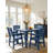 Patio Table Square All-Weather HIPS Patio Dining Table Outdoor Dining Table for Backyard Garden Deck Poolside, Navy-1378304465