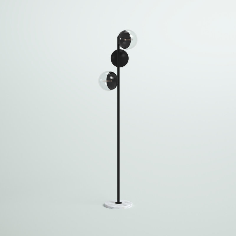 Yearby 65.5'' Tree Floor Lamp, Black, Clear