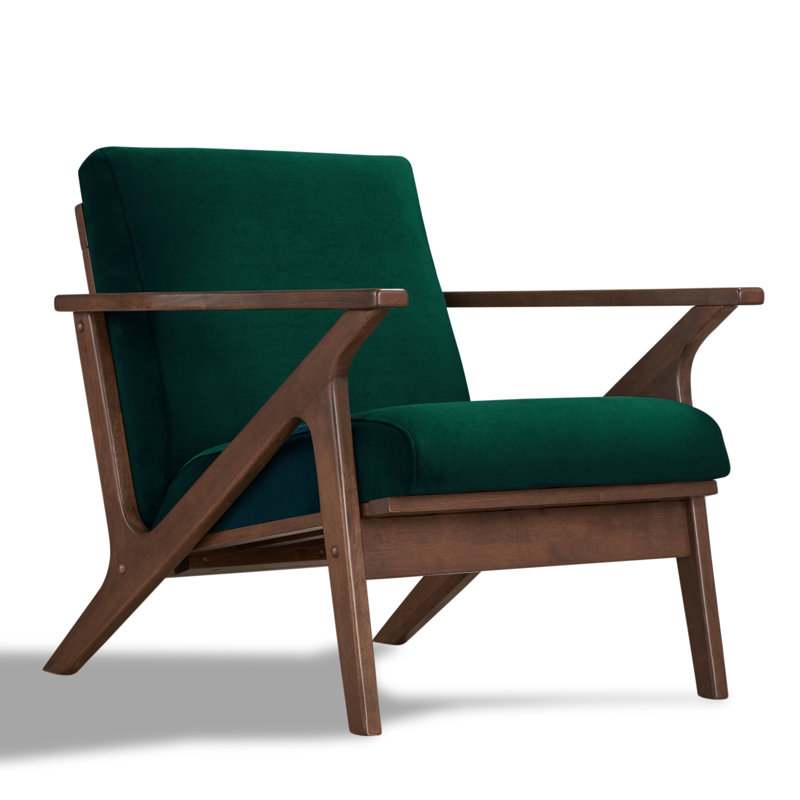Fauteuil d'appoint Zola, Noyer, Velours vert