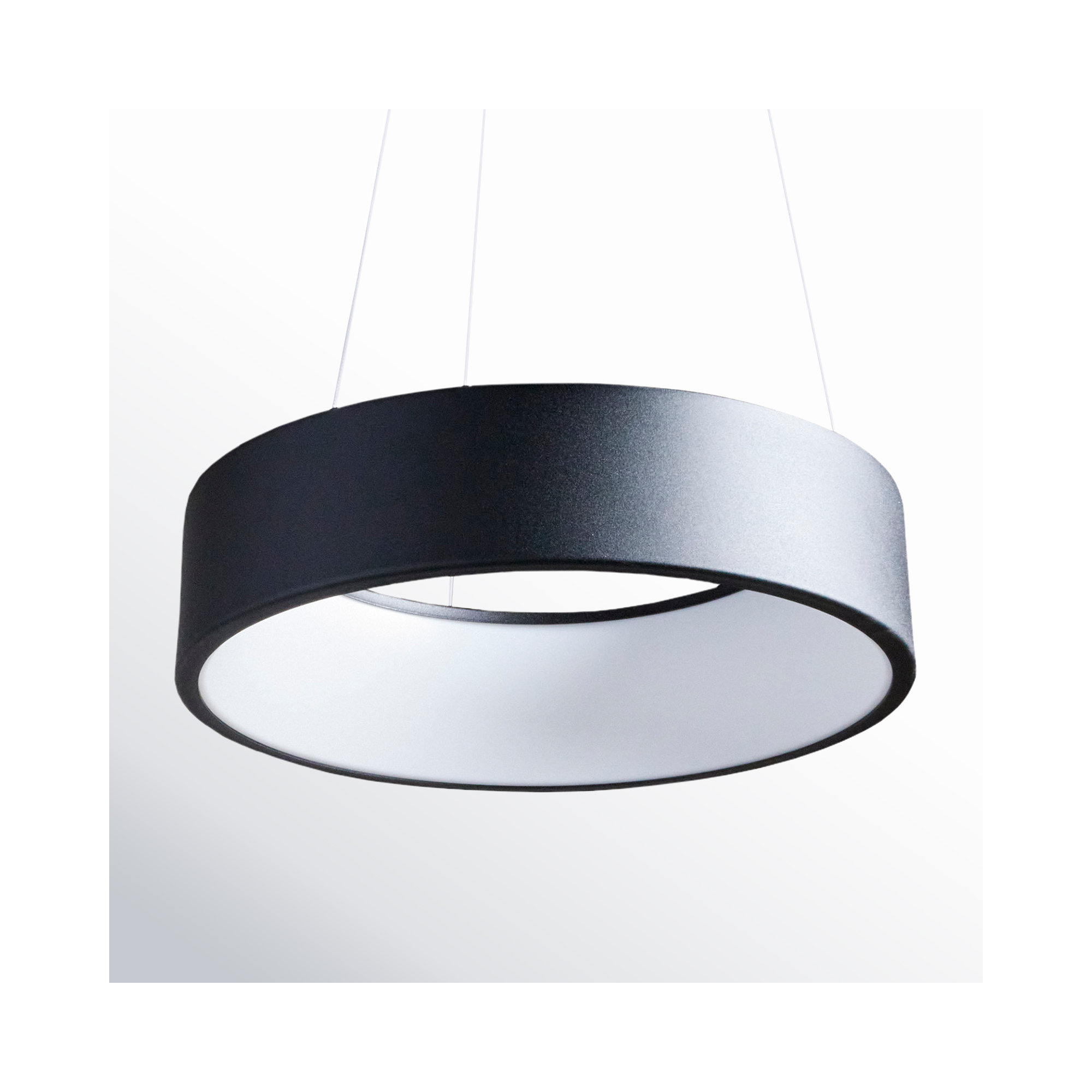 Fynn Single Light Steel Dimmable LED Pendant, Black