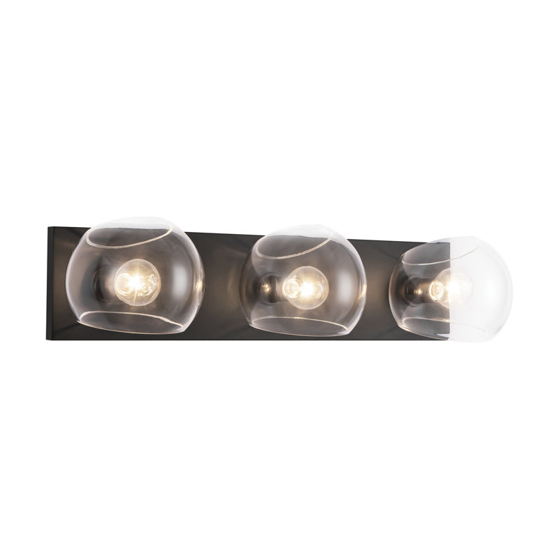 Willow Bath Bar, Matte Black, Clear, 3