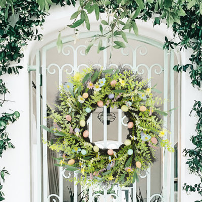 22"Green Weeds And Easter Egg Wreaths