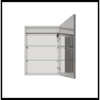 Bathroom Medicine Cabinet With LED Mirror, Anti-Fog, Waterproof, 3000K~6000K Single Door Lighted Bathroom Cabinet With Touch Swich, Dimmable,Recessed -  Wrought Studio™, 5803E8A3C8AE487CBB628E424CA6F174