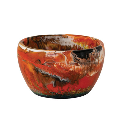 Marbled Resin Bowl in Sunset Palette