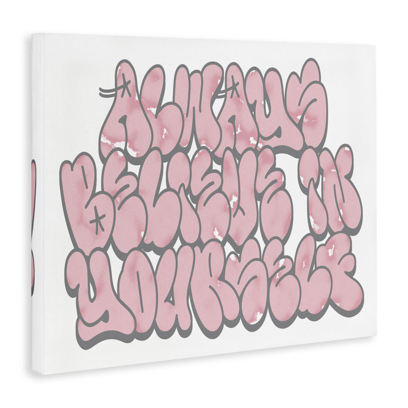 «Believe in Yourself», toile de graffiti, design par Marcus Prime, 30" H x 40" W