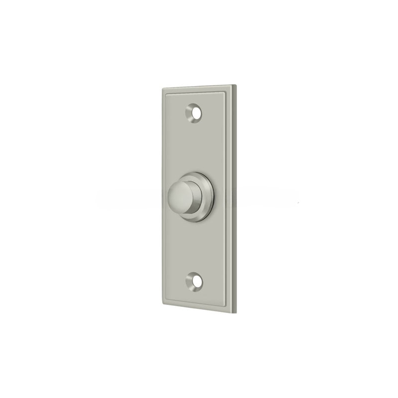 Deltana BBS333CR003 Bell Button, Rectangular Contemporary in PVD Polished Brass, Brushed Nickel
