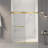 56-60"W x 70"H Frameless Double Sliding Shower Door,5/16" (8mm) Thick SGCC Tempered Clear Glass,Double Side Easy Clean Coat,Brushed Gold Finished With Buffer-118099557