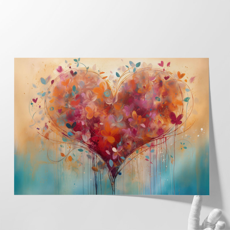 Colorful Abstract Canvas Art | Authentic Love Whimsy, 8" H x 12" W x 0.02" D
