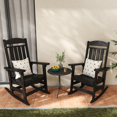 Appley High - Density Polyethylene Rocking Adirondack Chair by Dovecove