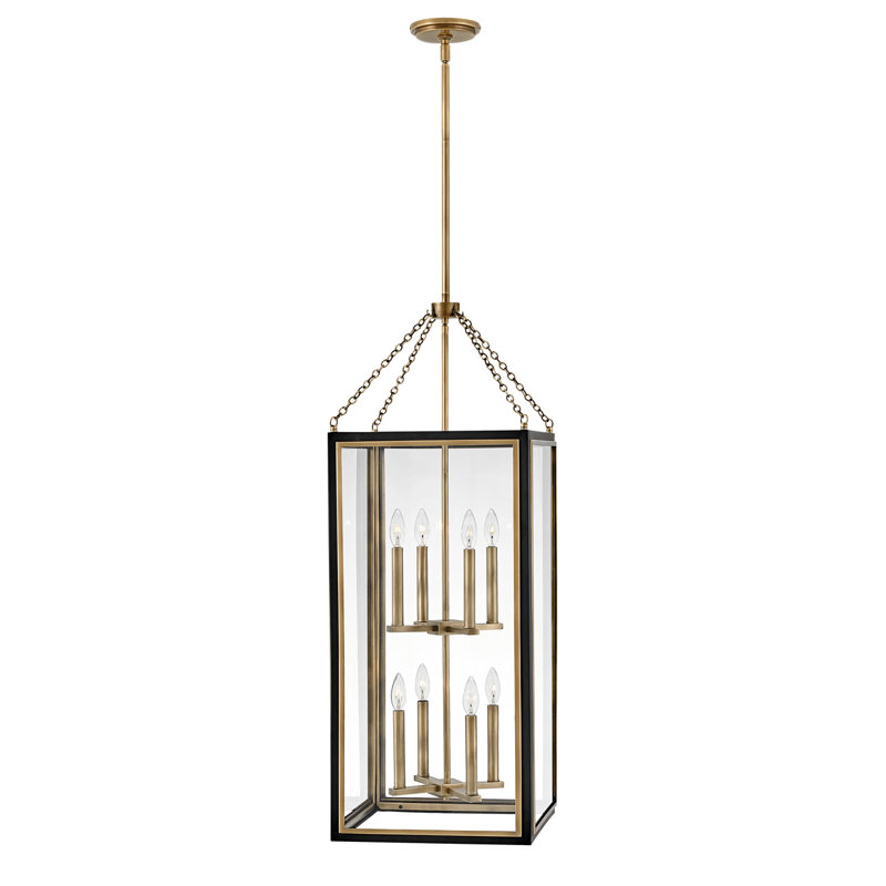 Shaw Eight-Light Candle Indoor Two-Tier Pendant - Two-Tone Finish