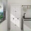 Armoire de rangement pour garde-manger 71 po avec 4 portes, tiroir et 2 tablettes réglables Cabinets, autoportante pour salle à manger / salon / salle de lavage, blanc neige | Moderne | Panneau de fibres à densité moyenne