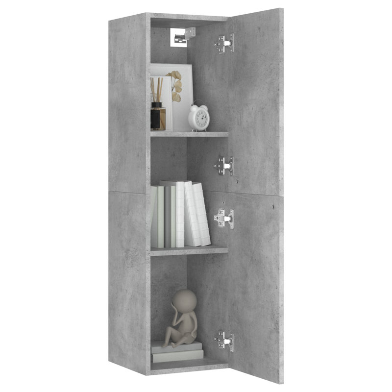 Dorminy 110cm H TV Stand, 110cm H x 30.5cm W x 30cm D, Concrete Grey