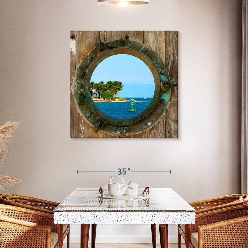 Nicci Porthole To Key West, 39" H x 39" W