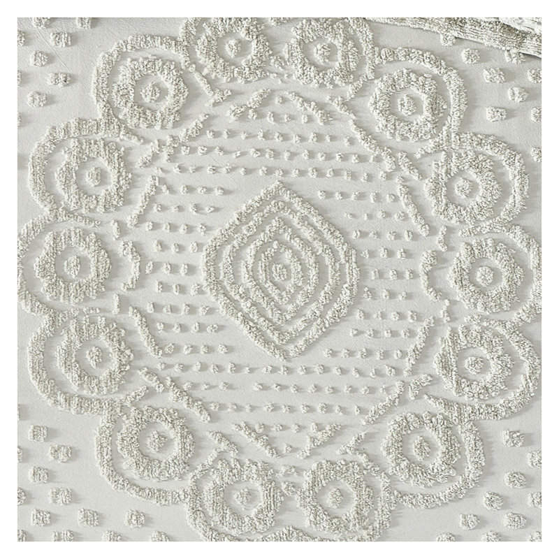 Heirloom Collection Machine Washable 100% Cotton Chenille Coverlet / Bedspread Lush & Comfortable Bedding Medallion Pattern Fit All-Season