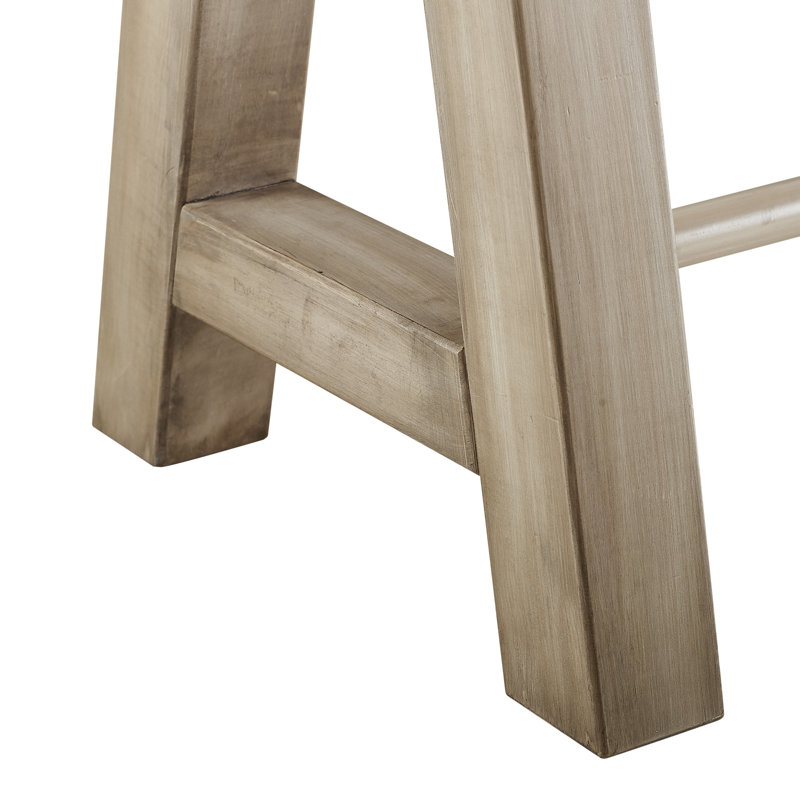 Banc en bois Falone, Blanc antique, H 17 po x l 16 po x P 50 po