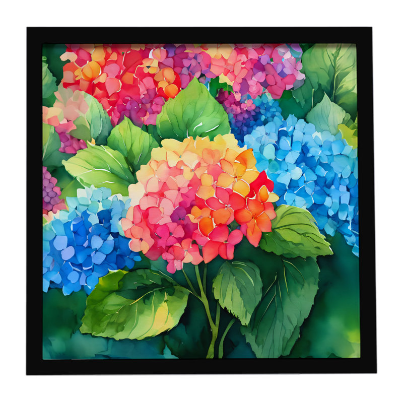 Hydrangeas in Watercolor, reproduction d'art encadrée