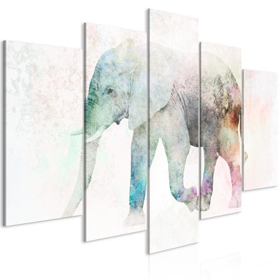 Toile tendue, art animalier - éléphant peint