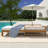 Wood Outdoor Chaise Lounge With Adjustable Backrest-517574501