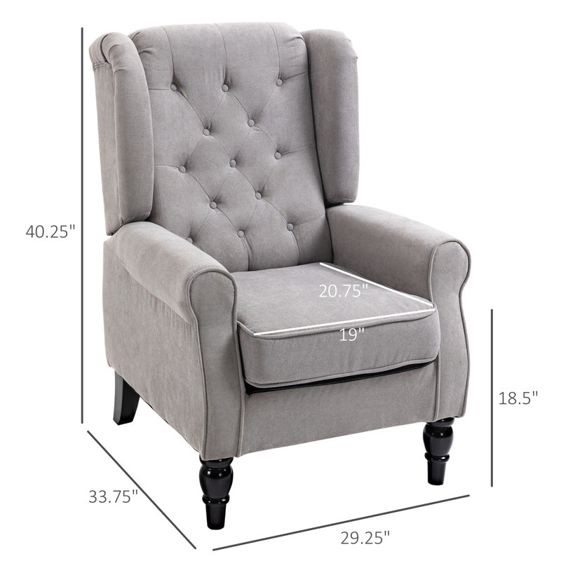 Siège d'appoint à oreilles haut en gris, avec rembourrage épais et capitonné pour chaise de bureau capitonnée, capitonnée et rembourrée