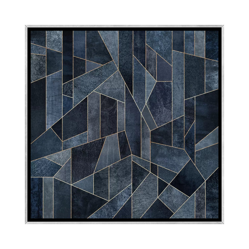 "Skyscraper I" par Elisabeth Fredriksson-impression d’art graphique, H 37 po x l 37 po x P 1,5 po, Toile avec cadre argenté