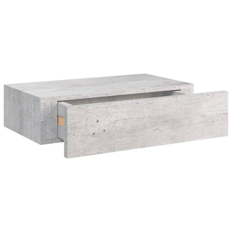 Howarth Floating Shelf with Drawer, Grey