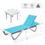 Chaise longue d'extérieur en métal avec table