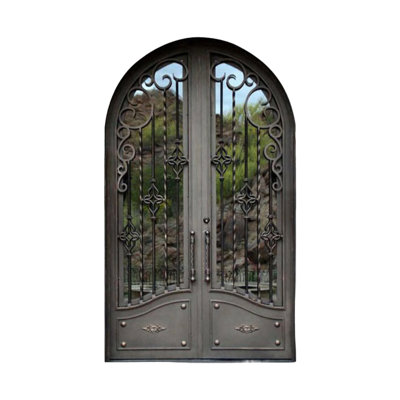 Wisteria Arched Iron Door
