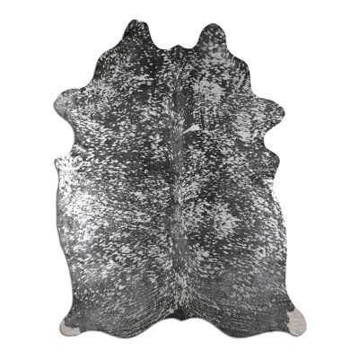 Tapis argenté/noir vache Deming
